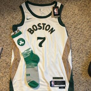 Boston Celtics jersey and socks combo, jersey small , socks LG , brand new !